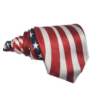 Patriotic American Flag Necktie Red White & Blue American Traditions Silk